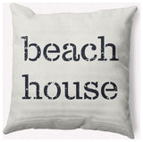 16x16" Beach House  Nautical Decorative Indoor Pillow, White