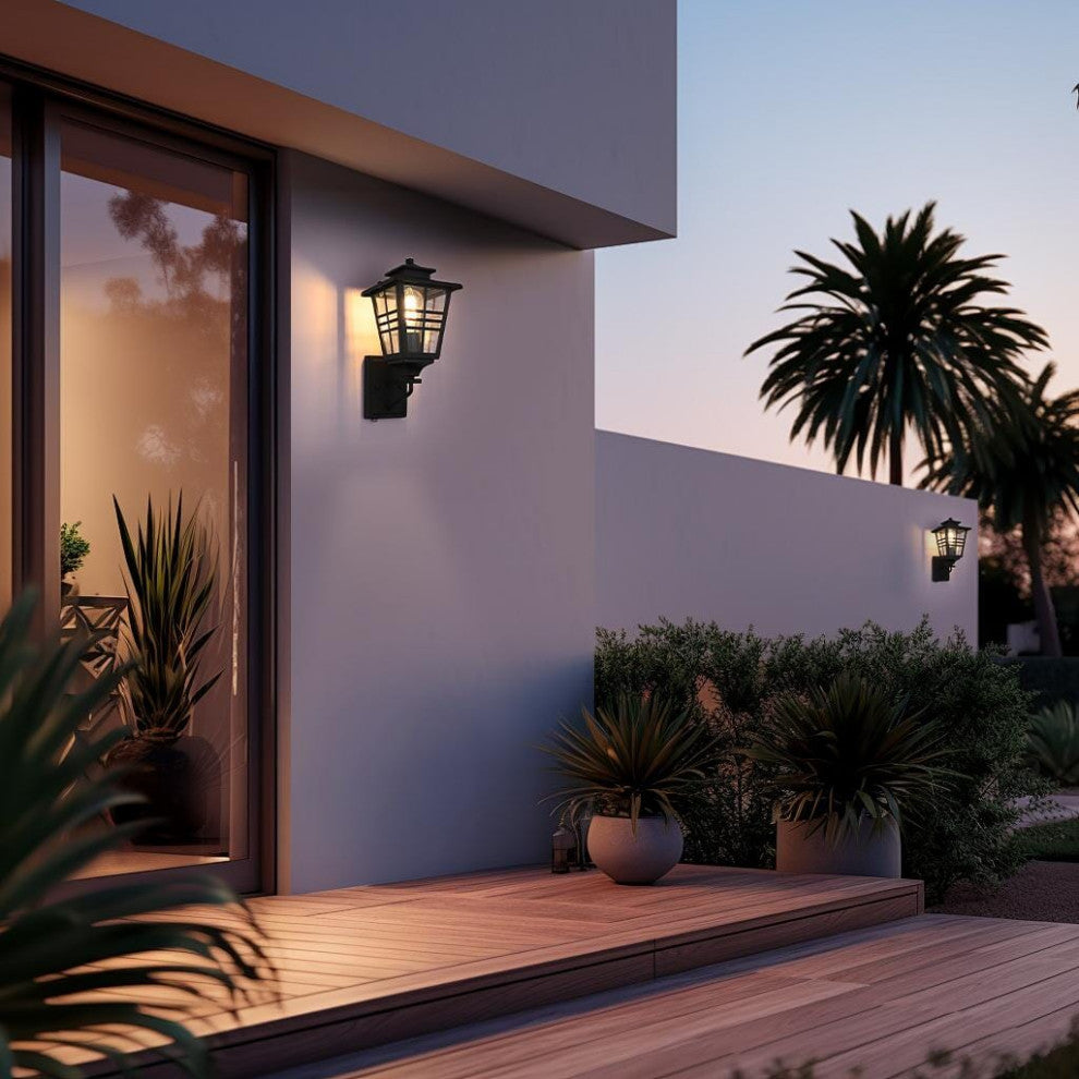 Home Living 7" Outdoor Wall Sconce, Black