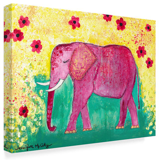 Jennifer Mccully 'Pink Elephant' Canvas Art, 19"x14"