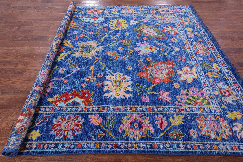 8' Square Turkish Oushak Handmade Wool Rug - Q16042