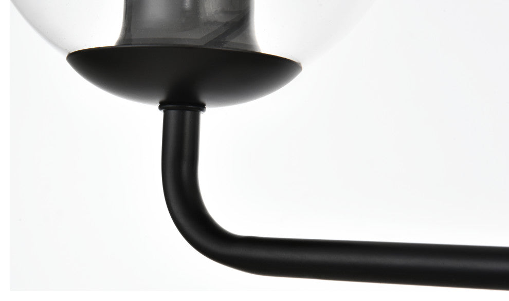 2 Light Black And Clear Bath Sconce