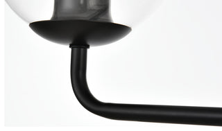 2 Light Black And Clear Bath Sconce