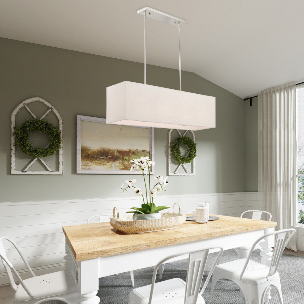 Summit 4 Light Brushed Nickel Linear Chandelier