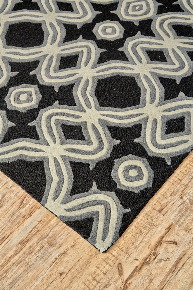 Weave & Wander Briona Rug, Black, 5'x8'