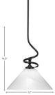Capri 1-Light Mini Pendant with Hang Straight Swivel, Matte Black/White Marble