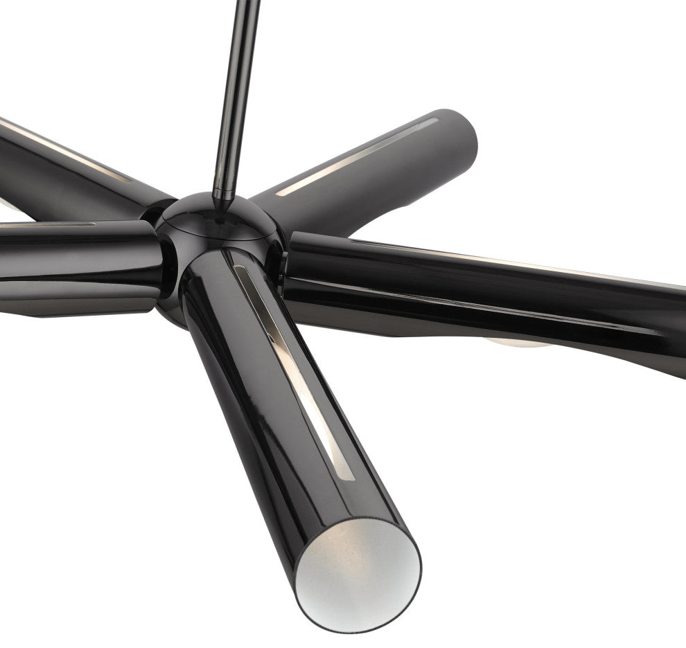 Black Chrome Contemporary, Minimal, Industrial, Urban, Sleek Chandelier