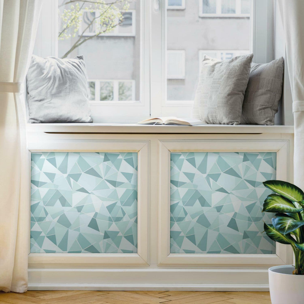 Blue & Teal Shattered Prism Peel & Stick Wallpaper