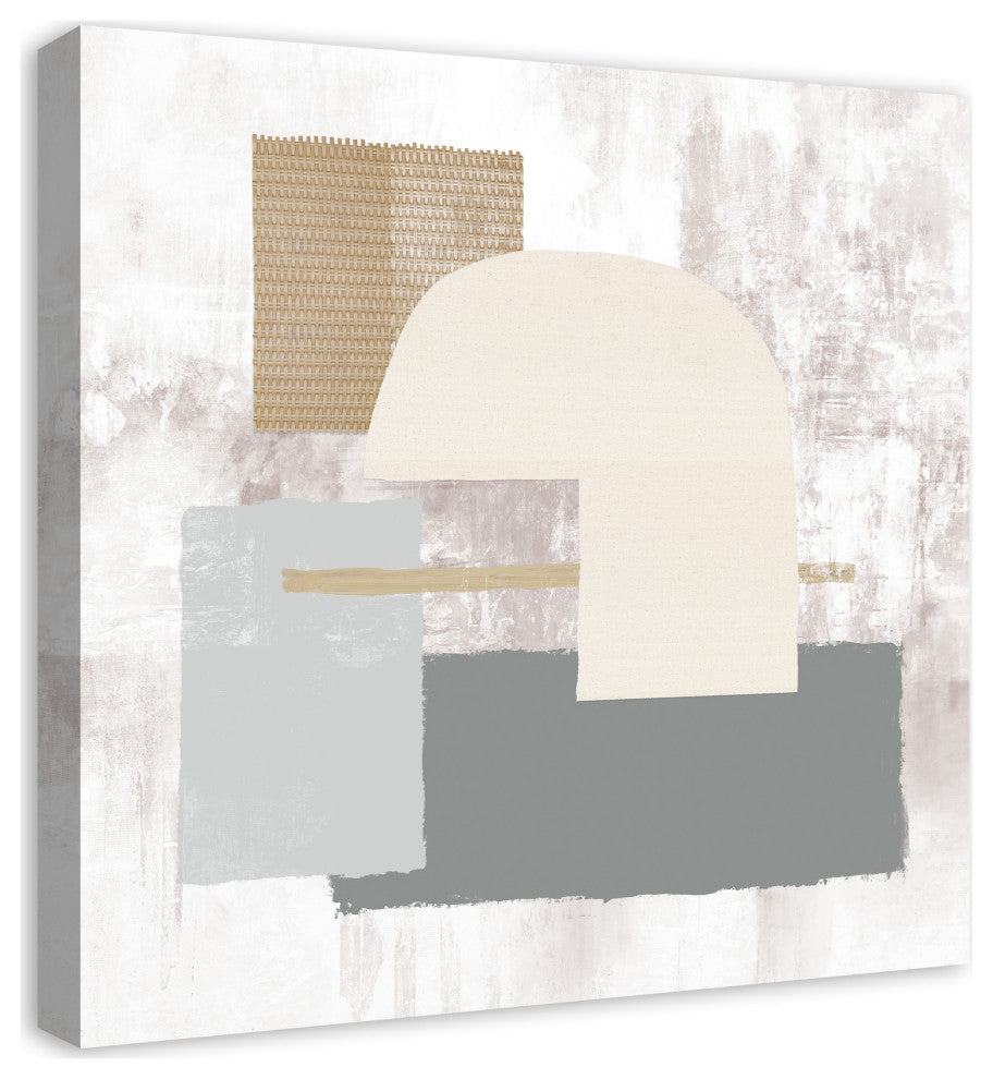 Abstract Neutral Shapes 24x24 Canvas Wall Art