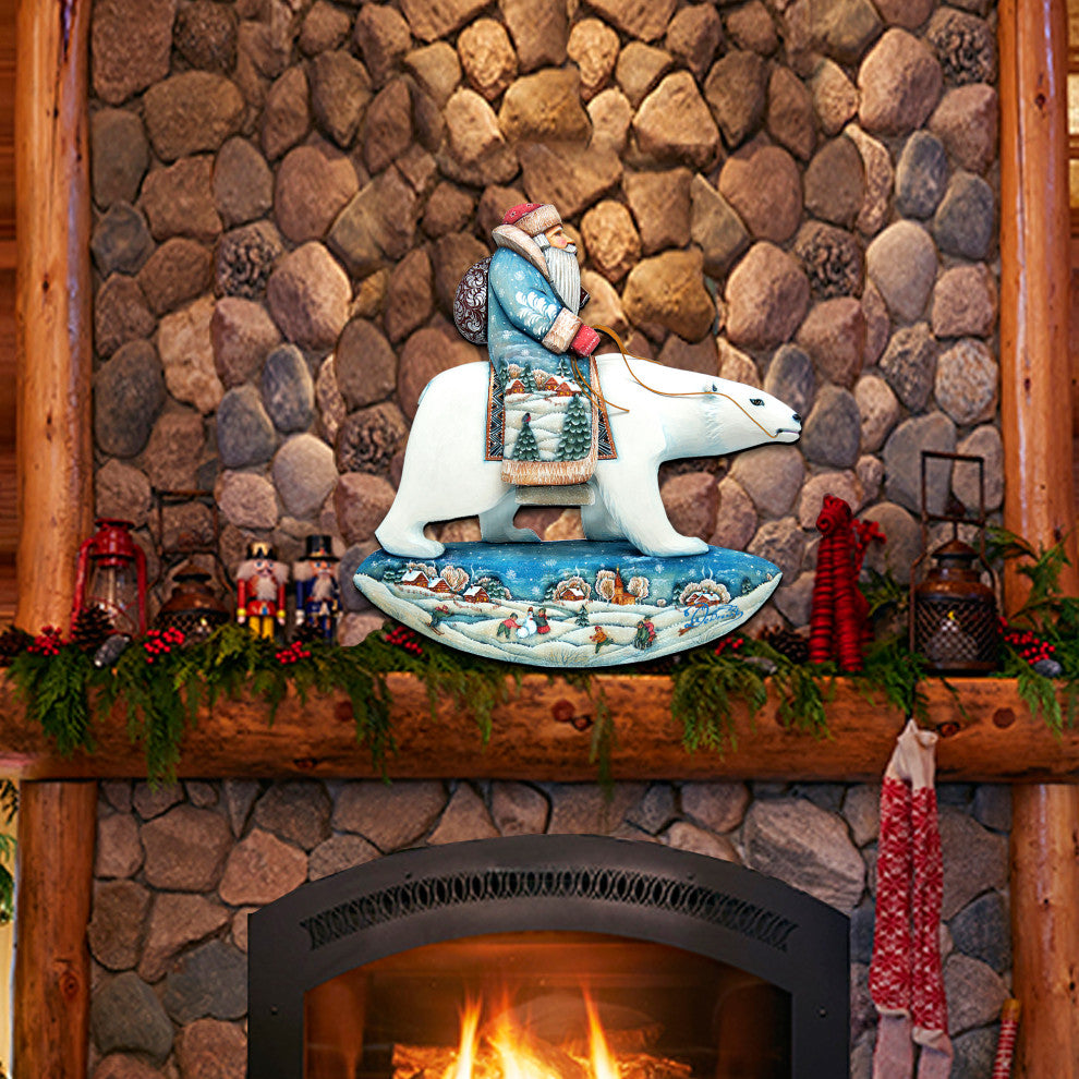 Santa Polar Bear Wall Hanging