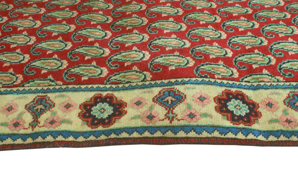 Fine Vintage Distressed Ashley Red/Beige Runner, 3'3x9'8