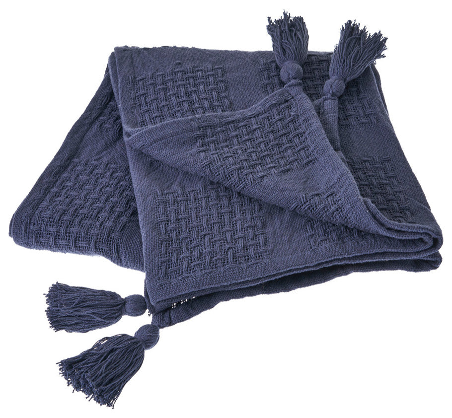 Charming Light Blue Throw Blanket, Indigo
