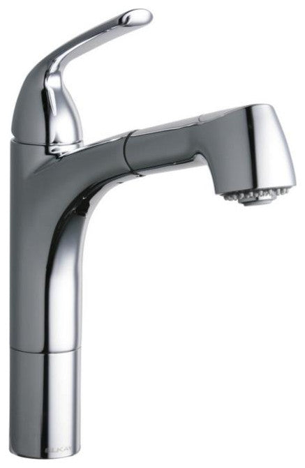 Elkay 11" Single Handle Deck Mount Pullout Spray Kitchen Faucet, LKGT1041CR