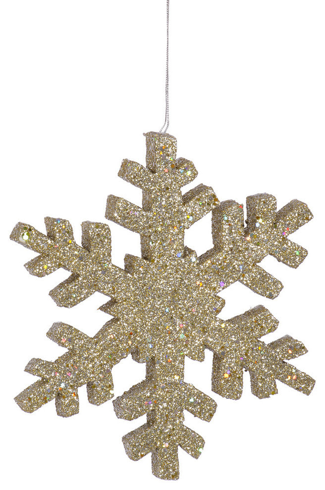 30" Champagne Outdoor Glitter Snowflake