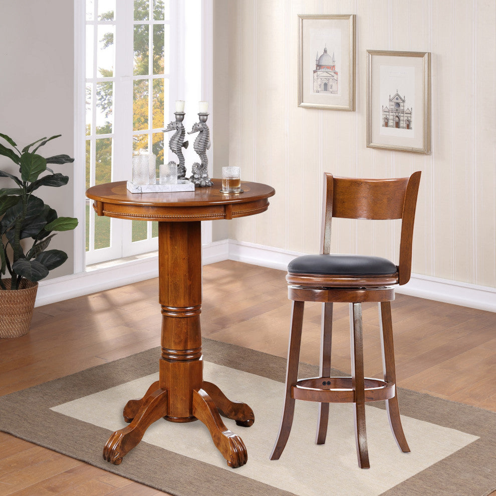 Palmetto Swivel Bar Stool, 29", Walnut
