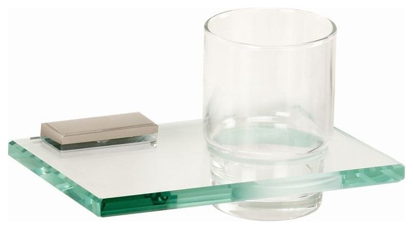 Alno Tumbler Holder with Glass in Satin Nickel