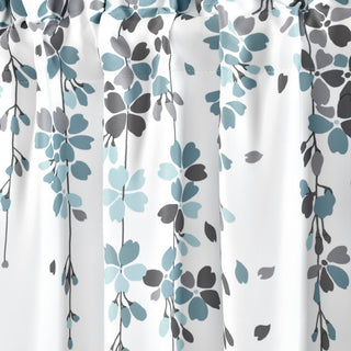 Weeping Flower Room Darkening Valance, Blue/Gray