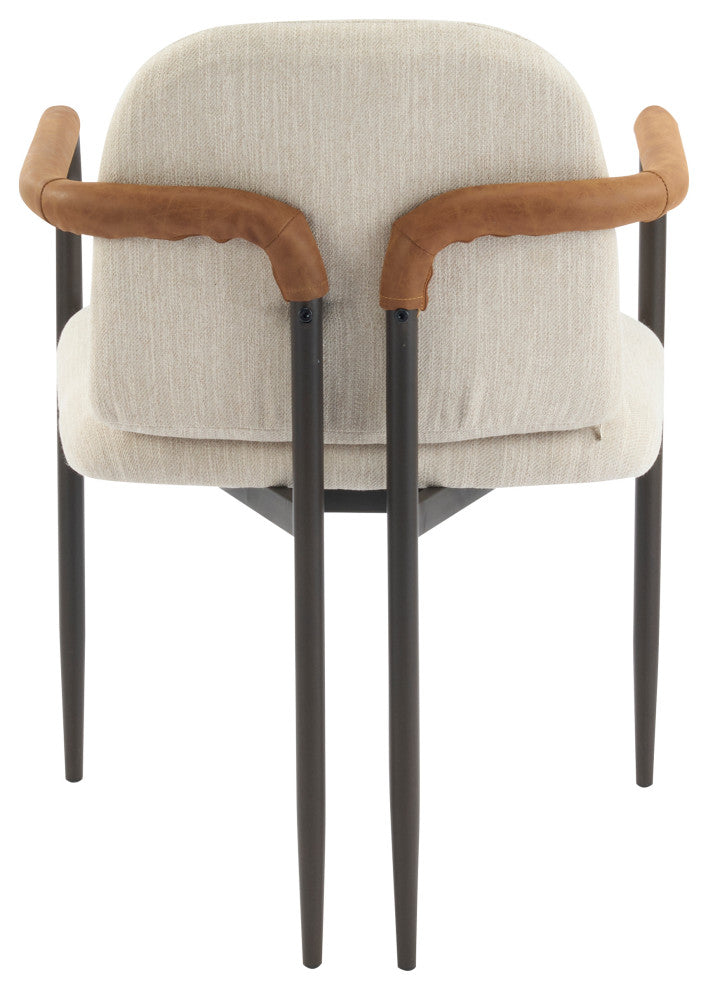 GDF Studio Modern Dining Chair With Iron Frame, Set of 2, Espresso/Beige