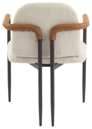 GDF Studio Modern Dining Chair With Iron Frame, Set of 2, Espresso/Beige