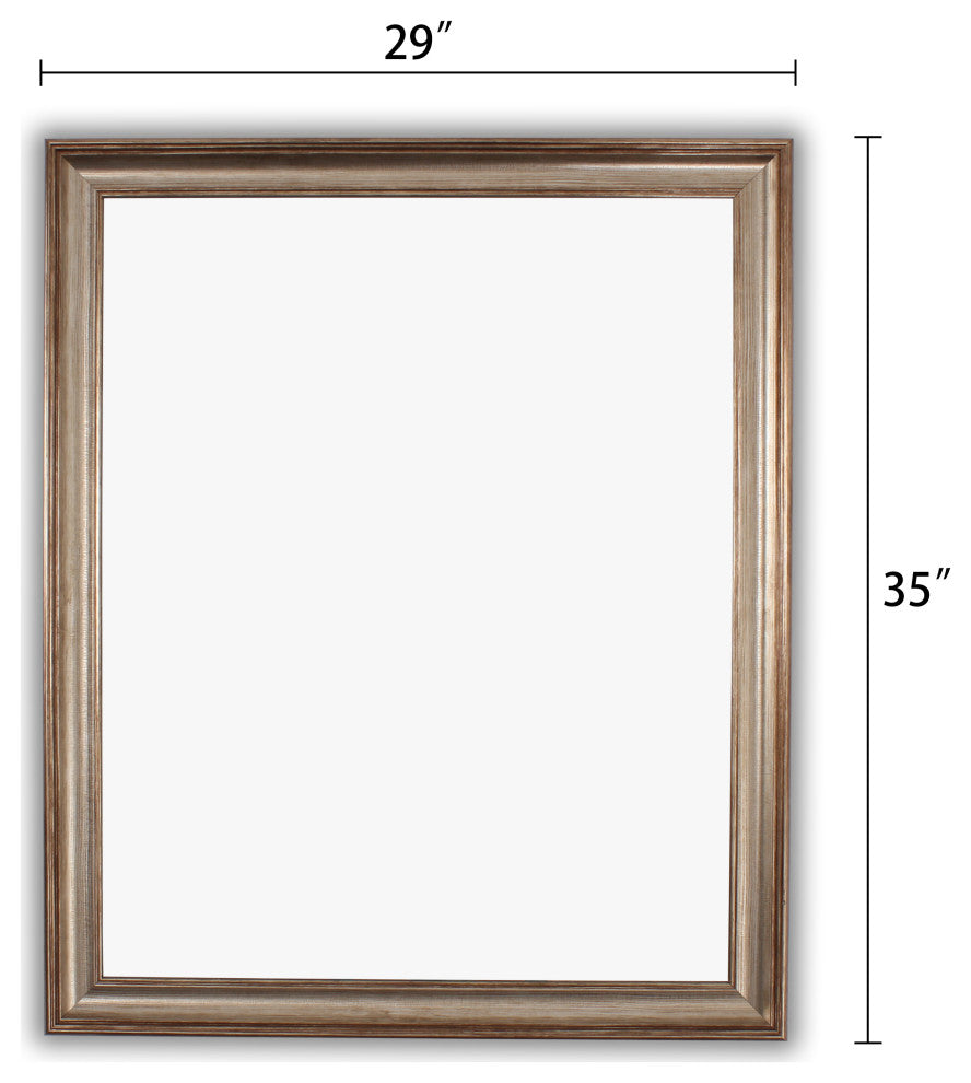 Chloe's Reflection Textured Brass Rectangular Framed Wall Mirror