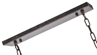 6-Light Antique Bronze Rectangular Crystal Chandelier Dining Room 40 in. Glam