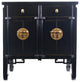 Oriental Hall Chest Antique-Style Black Lacquer