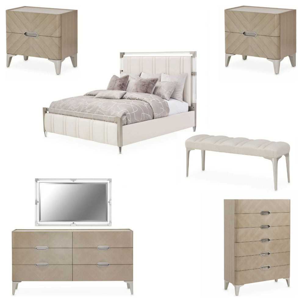 AICO Furniture Penthouse 7 Piece King Bedroom Set