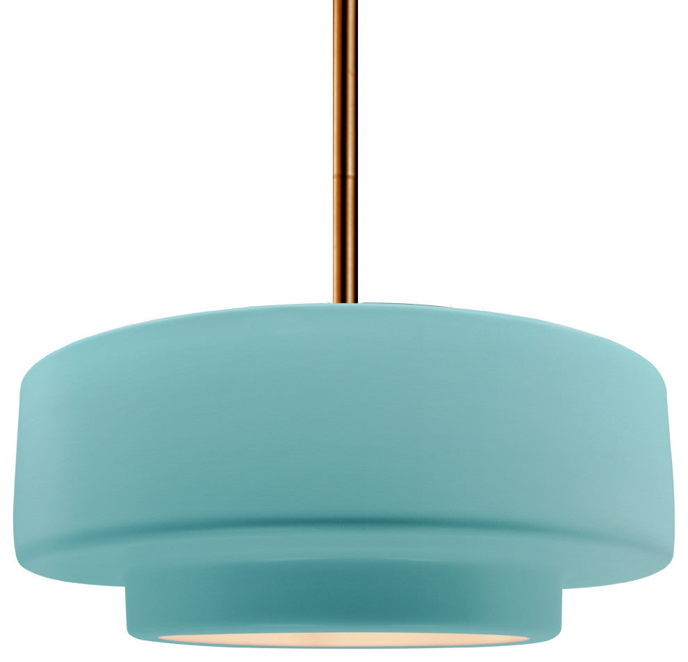 Radiance Medium Tier Pendant, Reflecting Pool, Brushed Brass, Rigid Stem Kit