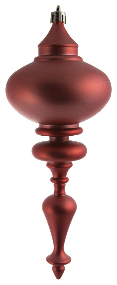 Vickerman N175071D 8" Coral Matte Finial Ornament, Pack of 3