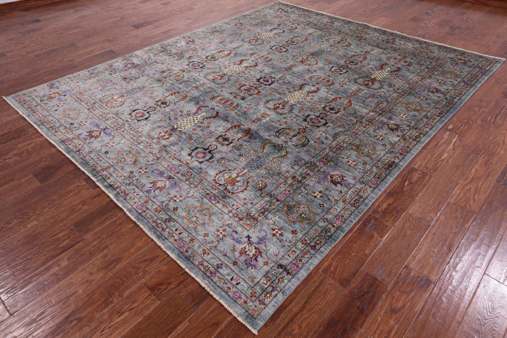 8' 0" X 10' 0" Persian Tabriz Hand Knotted Wool Rug - Q12464