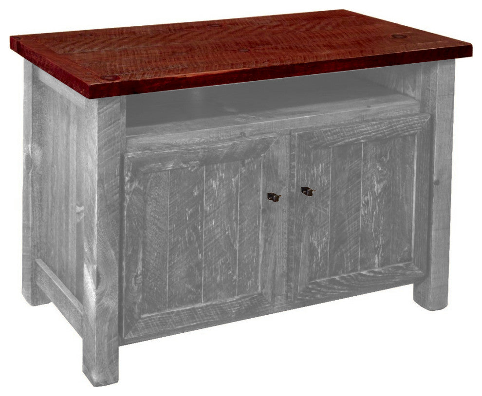 Barnwood Style Timber Peg Entertainment Stand, Thunder White and Michael's Cherry