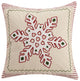 Festive Snowflake Embroidered Pillow