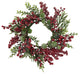 Artificial Frosted Red Berry and Pine Christmas Wreath, 16", Unlit