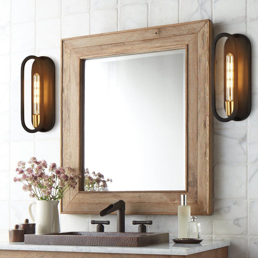 Emilia 4.75" 1-Light Modern Bohemian Iron LED Sconce, Black