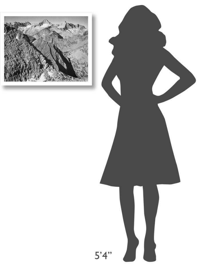 "Mt. Brewer, Kings River Canyon, 1936" Paper Art, 24"x19"