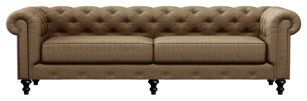 Nativa Interiors London 103" Sofa, Brown, Deep Plush Depth