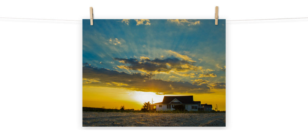 Sunset at Bowers Landscape Photo, Coastal Unframed Wall Art Print, 18" X 24"