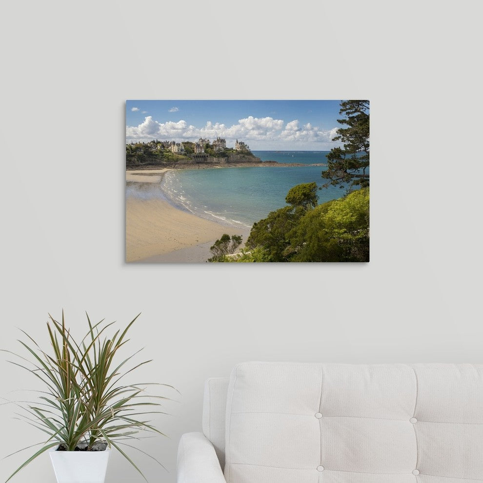 "Dinard beach in Bretagne" Wrapped Canvas Art Print, 24"x16"x1.5"