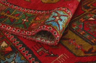 Fine Vintage Distressed Carolina Red/Navy Runner, 3'10x10'10