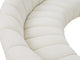 Infinity Black Boucle Fabric Upholstered Arc Shaped Modular Sectional, Cream, 3-Piece, Arc-Shaped
