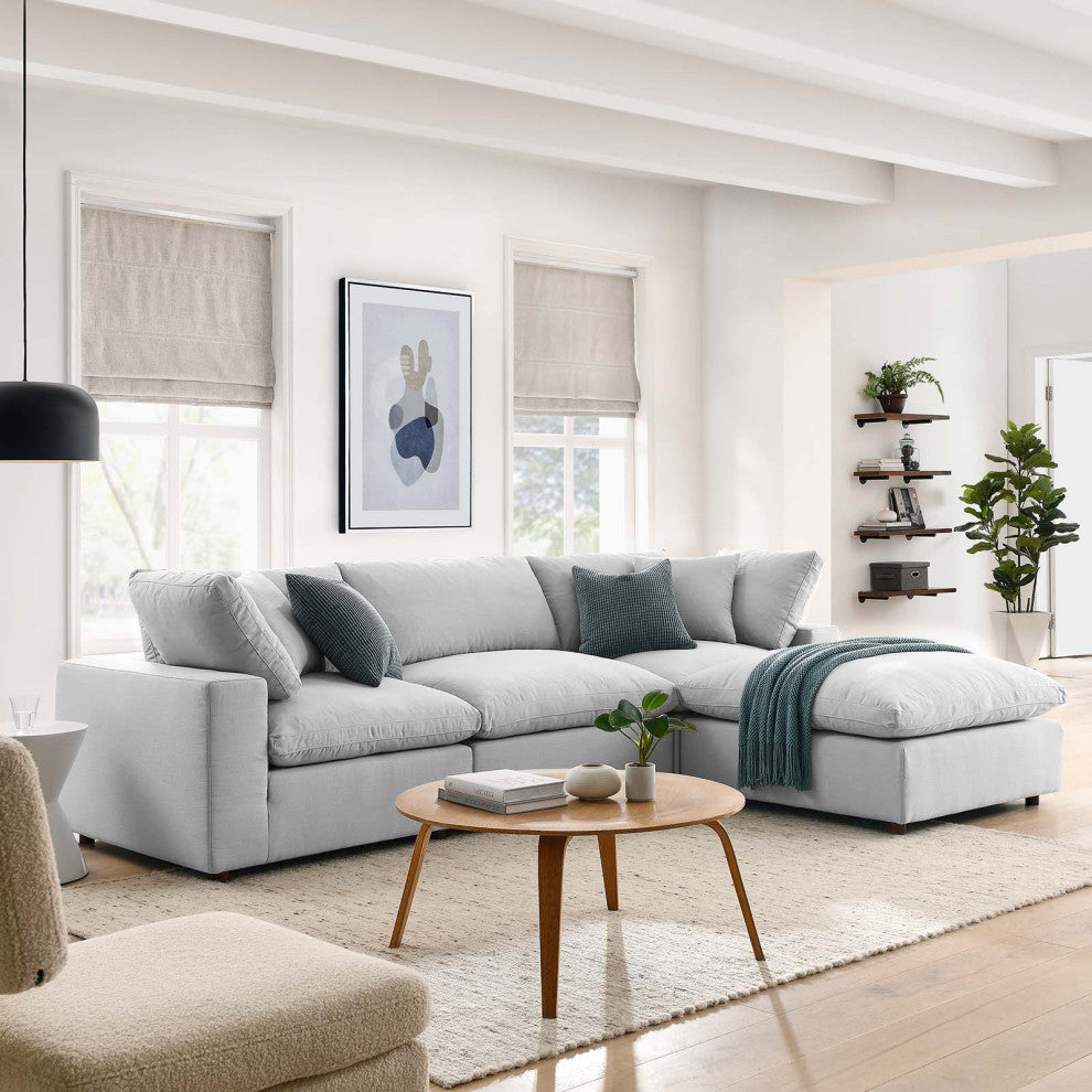 Modular Sectional Deep Sofa Set, Gray, Fabric, Modern, Lounge Hospitality
