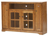 66" Wide Oakridge Tall Bookcase Entertainment Console, Iron Ore Oak