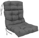 20-"x42" Spun Polyester Solid Outdoor Tufted Chair Cushion Grey
