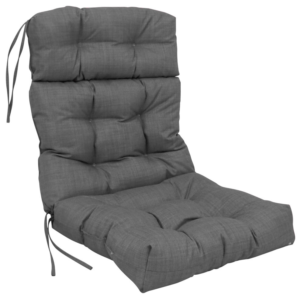 20-"x42" Spun Polyester Solid Outdoor Tufted Chair Cushion Grey