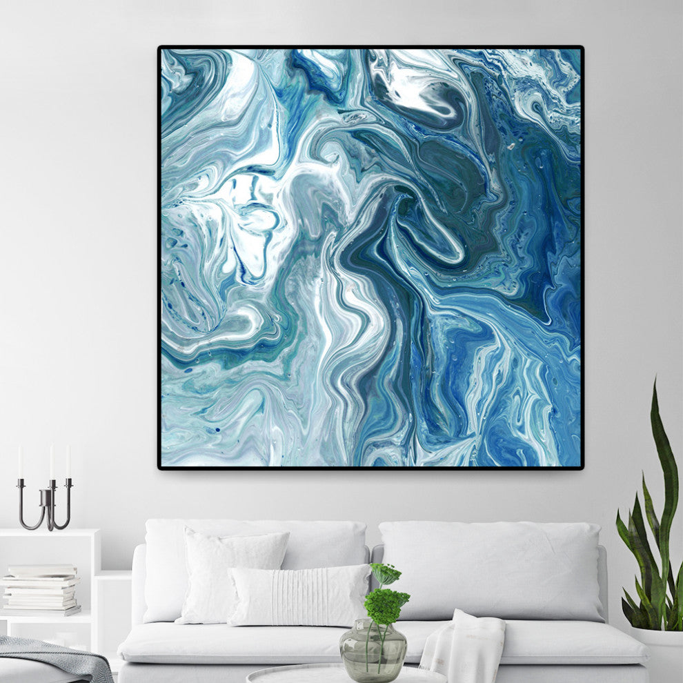 "Indigo Minerals II" Oversized Framed Canvas, 45" x 45"