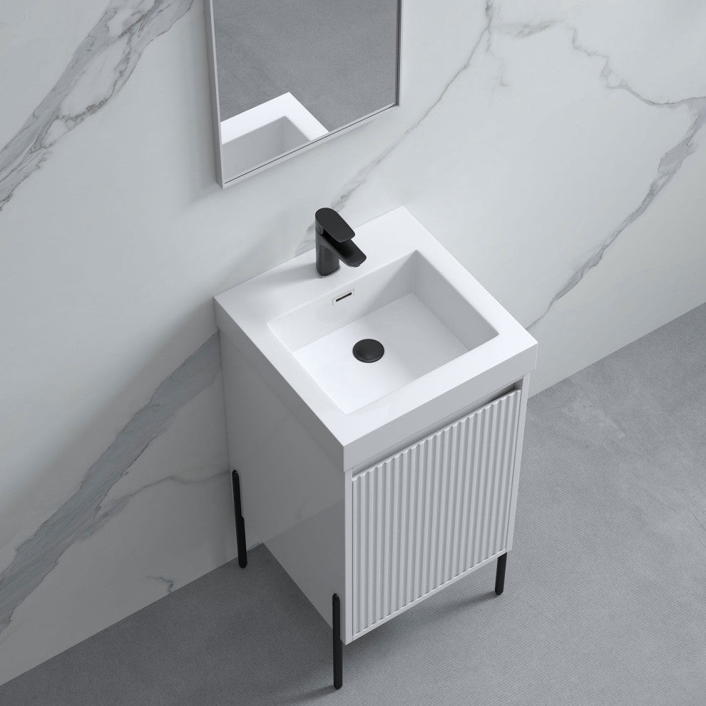 Flutie 18" Bathroom Vanity Set, White