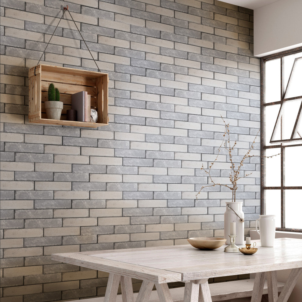 Brickyard Porcelain Floor and Wall Tile, White