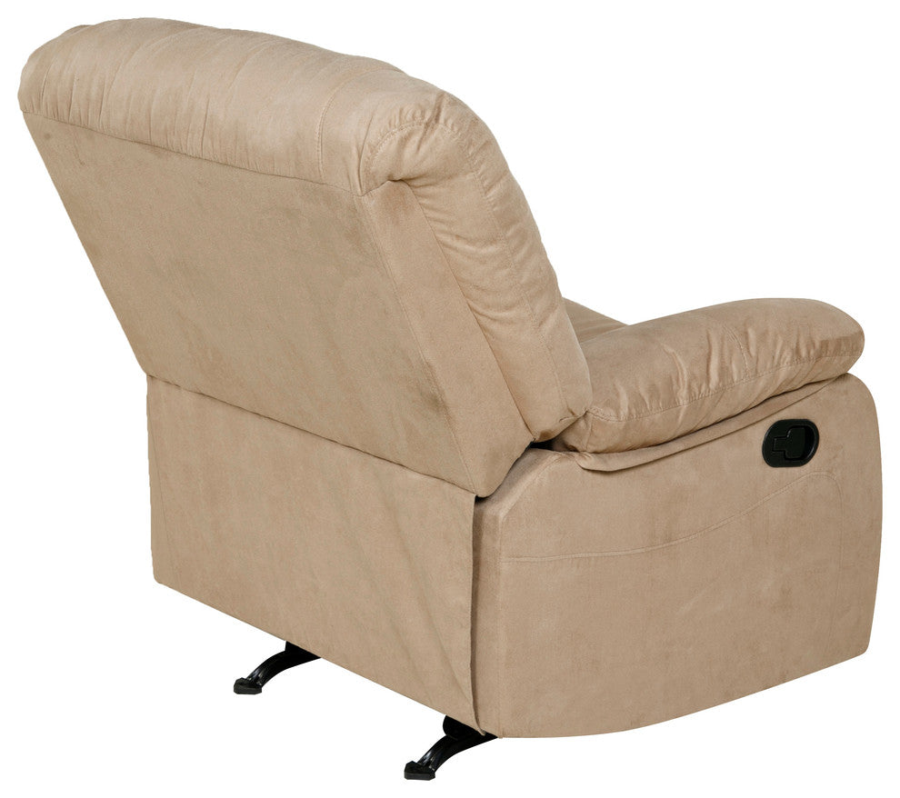 Relaxzen Microfiber Rocker Recliner, Beige