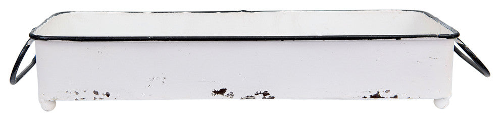 Decorative Rectangle Distressed Metal Tray