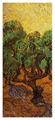 "Olive Trees With Yellow Sky And Sun (left)" Print by Vincent van Gogh, 17"x38"