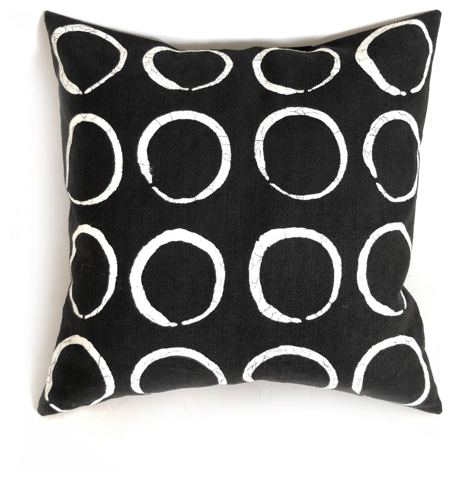 Sadza Circles Pillow Ebony Black